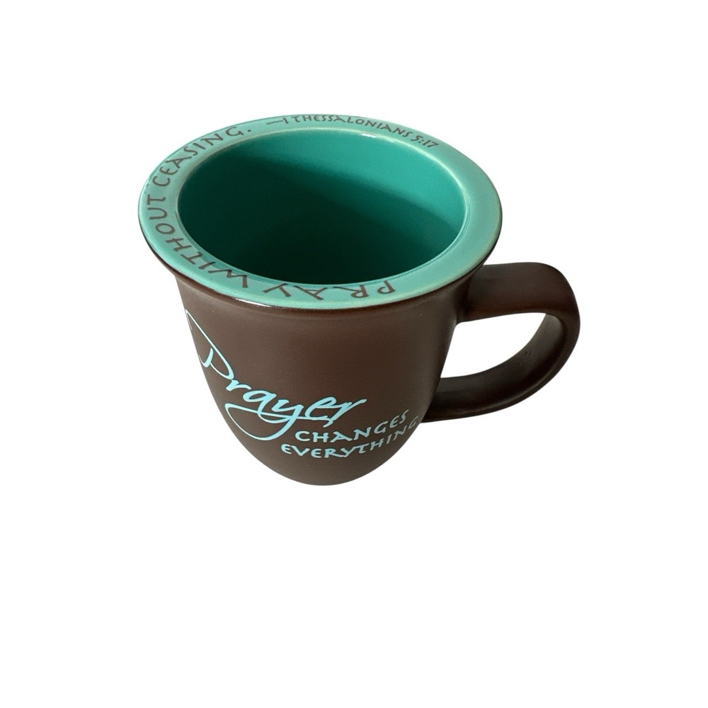 Abbey Press Cup Mug Prayer Changes Everything Religious Gift Brown - Picture 2 of 7